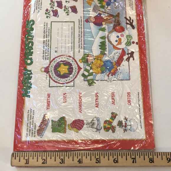 Christmas Activity Paper Place Mats Current 1988 Set of 28 Vintage Current - Picture 6 of 12